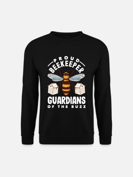 Beekeeper Heartbeat Honeycomb Love Pollination - Unisex Sweatshirt - black