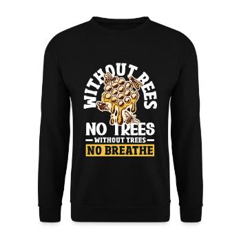 Beekeeper Heartbeat Honeycomb Love Pollination - Unisex Sweatshirt - black - Front - Alina (178cm) & Michal (187cm)