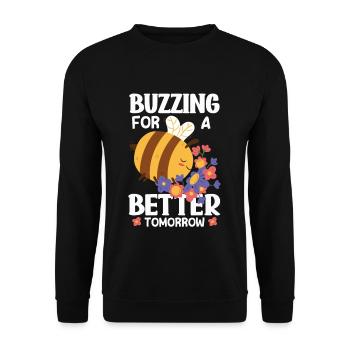 Beekeeper Heartbeat Honeycomb Love Pollination - Unisex Sweatshirt - black - Front - Alina (178cm) & Michal (187cm)
