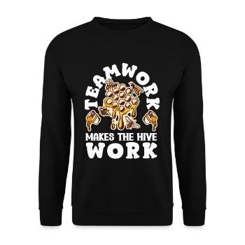 Beekeeper Heartbeat Honeycomb Love Pollination - Unisex Sweatshirt - black - Front - Alina (178cm) & Michal (187cm)