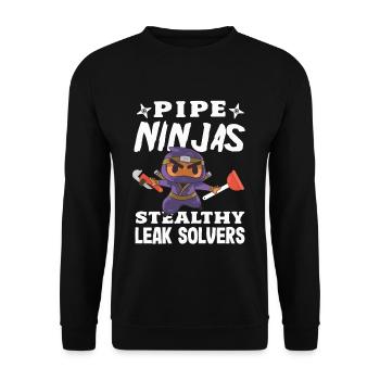 Flow Masters Plumbing Pride Professional Plumber - Unisex Sweatshirt - black - Front - Alina (178cm) & Michal (187cm)