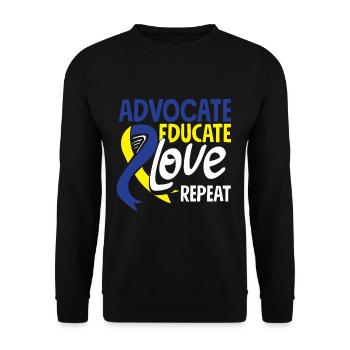 L’amour ne compte pas les chromosomes du syndrome de Down - Sweat-shirt Unisexe - noir - Devant - Alina (178cm) & Michal (187cm)