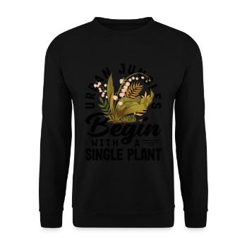 Talking to Plants is Essential Urban Gardener - Unisex Sweatshirt - black - Front - Alina (178cm) & Michal (187cm)