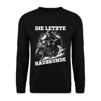 Skeleton Biker The Last House Lap Motorcycle Fan - Unisex Sweatshirt - black - Front - Alina (178cm) & Michal (187cm)