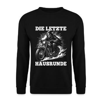 Skeleton Biker The Last House Lap Motorcycle Fan - Unisex Sweatshirt - black - Front - Alina (178cm) & Michal (187cm)