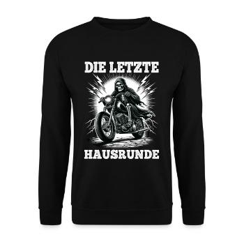 Skeleton Biker The Last House Lap Motorcycle Fan - Unisex Sweatshirt - black - Front - Alina (178cm) & Michal (187cm)