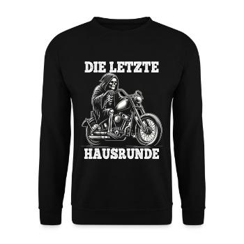 Skeleton Biker The Last House Lap Motorcycle Fan - Unisex Sweatshirt - black - Front - Alina (178cm) & Michal (187cm)