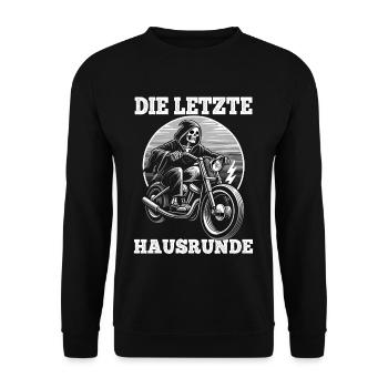 Skeleton Biker The Last House Lap Motorcycle Fan - Unisex Sweatshirt - black - Front - Alina (178cm) & Michal (187cm)