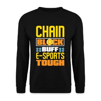 Blockchain, E-sports Tough Blockchain Crypto - Sweat-shirt Unisexe - noir - Devant - Alina (178cm) & Michal (187cm)