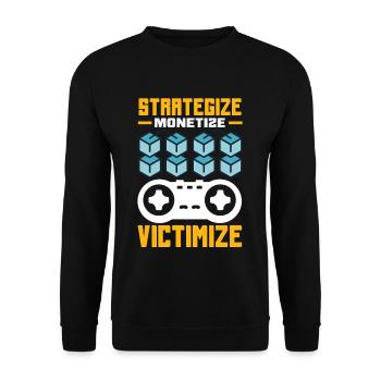 Cryptocurrency Rewards Gaming Blockchain Gamer - Unisex Sweatshirt - black - Front - Alina (178cm) & Michal (187cm)