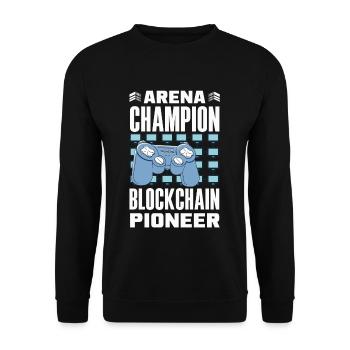 Cryptocurrency Rewards Gaming Blockchain Gamer - Unisex Sweatshirt - black - Front - Alina (178cm) & Michal (187cm)