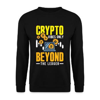 Cryptocurrency AI & Crypto Enthusiast Blockchain - Unisex Sweatshirt - black - Front - Alina (178cm) & Michal (187cm)