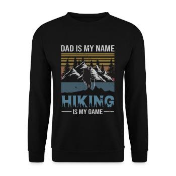 Father's Day Hiking Dad Mountain Adventure - Unisex Sweatshirt - black - Front - Alina (178cm) & Michal (187cm)