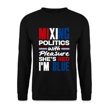 United In Love Unity Patriotic American - Unisex Pullover - Schwarz - Vorne - Alina (178cm) & Michal (187cm)
