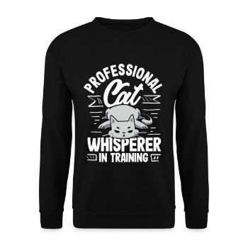 Professional Cat Whisperer In Training - Funny - Unisex Sweatshirt - black - Front - Alina (178cm) & Michal (187cm)