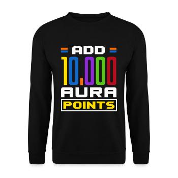 Add 10,000 Aura Points Trendy Viral - Unisex Sweatshirt - black - Front - Alina (178cm) & Michal (187cm)
