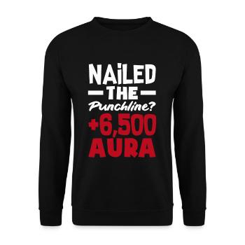 Vous avez réussi la chute ? +6500 aura - Sweat-shirt Unisexe - noir - Devant - Alina (178cm) & Michal (187cm)