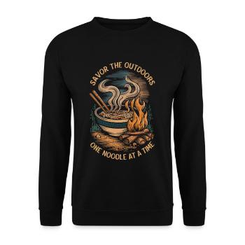 Camping Amateurs de Ramen - Sweat-shirt Unisexe - noir - Devant - Alina (178cm) & Michal (187cm)