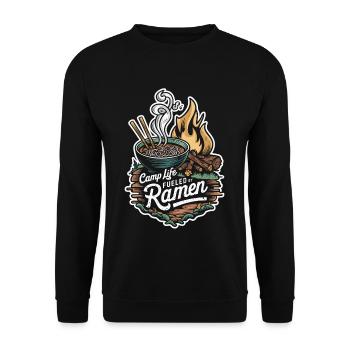 Camping Amateurs de Ramen - Sweat-shirt Unisexe - noir - Devant - Alina (178cm) & Michal (187cm)