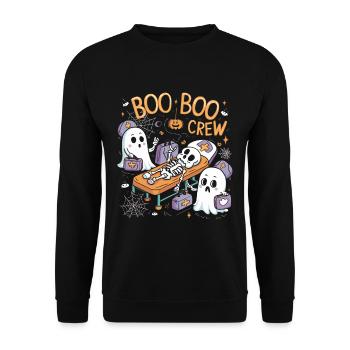 Boo Crew Halloween Nurse Ghost Skeleton Funny - Unisex Sweatshirt - black - Front - Alina (178cm) & Michal (187cm)