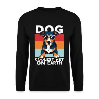 Dog Coolest Pet On Earth Retro Sunglasses Funny - Unisex Sweatshirt - black - Front - Alina (178cm) & Michal (187cm)