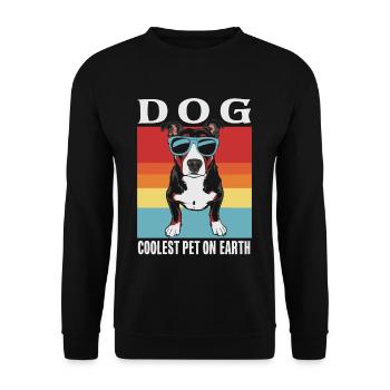 Dog Coolest Pet On Earth Retro Sunglasses Funny - Unisex Sweatshirt - black - Front - Alina (178cm) & Michal (187cm)