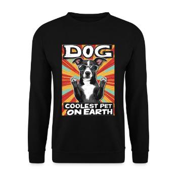 Dog Coolest Pet On Earth Retro Sunglasses Funny - Unisex Sweatshirt - black - Front - Alina (178cm) & Michal (187cm)