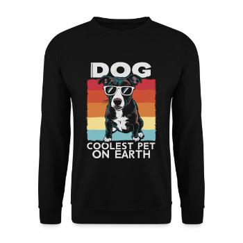 Chien Le Plus Cool Pet Sur Terre Lunettes De Soleil Rétro Drôle - Sweat-shirt Unisexe - noir - Devant - Alina (178cm) & Michal (187cm)