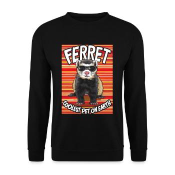 Ferret Coolest Pet On Earth Retro Sunglasses - Unisex Sweatshirt - black - Front - Alina (178cm) & Michal (187cm)