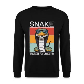 Snake Coolest Pet On Earth Retro Sunglasses - Unisex Sweatshirt - black - Front - Alina (178cm) & Michal (187cm)