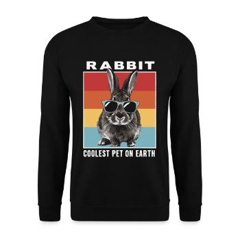 Rabbit Coolest Pet On Earth Retro Sunglasses - Unisex Sweatshirt - black - Front - Alina (178cm) & Michal (187cm)