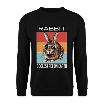 Rabbit Coolest Pet On Earth Retro Sunglasses - Unisex Sweatshirt - black - Front - Alina (178cm) & Michal (187cm)