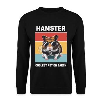 Hamster Coolest Pet On Earth Retro Sunglasses - Unisex Sweatshirt - black - Front - Alina (178cm) & Michal (187cm)
