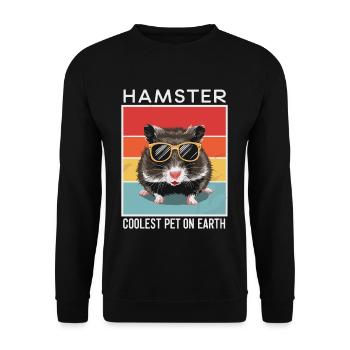 Hamster Coolest Pet On Earth Retro Sunglasses - Unisex Sweatshirt - black - Front - Alina (178cm) & Michal (187cm)