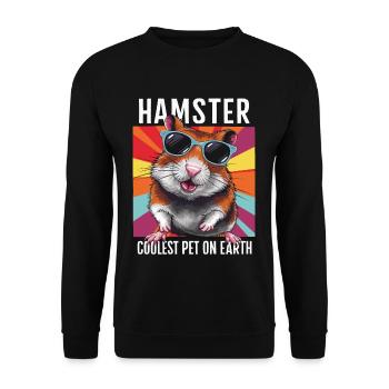 Hamster Coolest Pet On Earth Retro Sunglasses - Unisex Sweatshirt - black - Front - Alina (178cm) & Michal (187cm)
