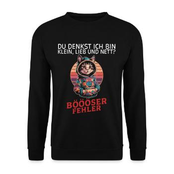 You think I'm small, sweet and nice? Fun - Unisex Sweatshirt - black - Front - Alina (178cm) & Michal (187cm)