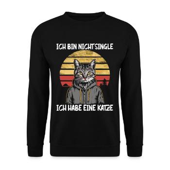 I'm not single I have a cat - Unisex Sweatshirt - black - Front - Alina (178cm) & Michal (187cm)