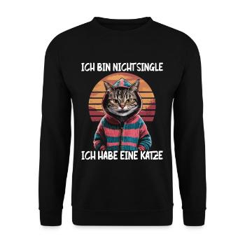 I'm not single I have a cat - Unisex Sweatshirt - black - Front - Alina (178cm) & Michal (187cm)