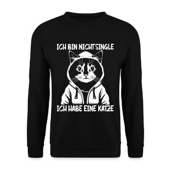 I'm not single I have a cat - Unisex Sweatshirt - black - Front - Alina (178cm) & Michal (187cm)