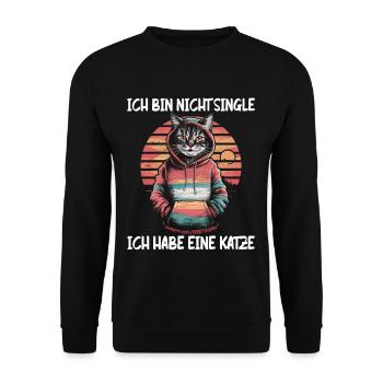 I'm not single I have a cat - Unisex Sweatshirt - black - Front - Alina (178cm) & Michal (187cm)