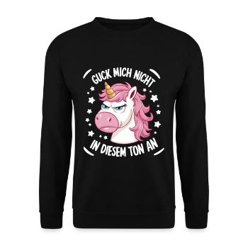 Don’t Look At Me In This Tone Licorne Drôle - Sweat-shirt Unisexe - noir - Devant - Alina (178cm) & Michal (187cm)