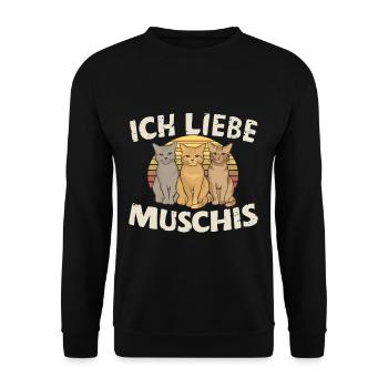 I Love Funny Saying Dredging Party - Unisex Sweatshirt - black - Front - Alina (178cm) & Michal (187cm)