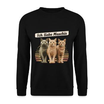 I Love Funny Saying Dredging Party - Unisex Sweatshirt - black - Front - Alina (178cm) & Michal (187cm)