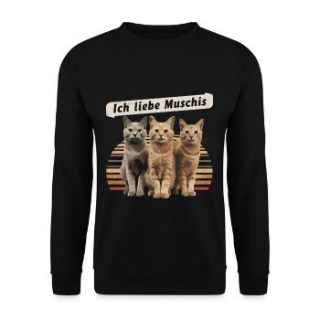 I Love Funny Saying Dredging Party - Unisex Sweatshirt - black - Front - Alina (178cm) & Michal (187cm)