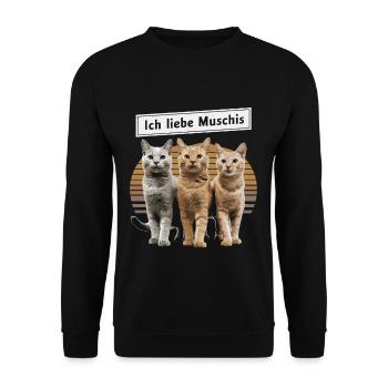 I Love Funny Saying Dredging Party - Unisex Sweatshirt - black - Front - Alina (178cm) & Michal (187cm)