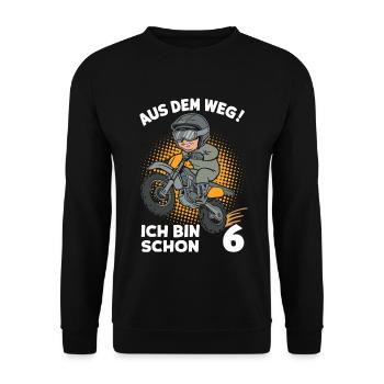 Out of the way! I'm already 6 children's birthday - Unisex Sweatshirt - black - Front - Alina (178cm) & Michal (187cm)