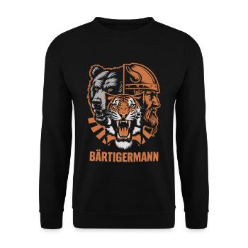 Homme barbu tout en un Viking - Sweat-shirt Unisexe - noir - Devant - Alina (178cm) & Michal (187cm)