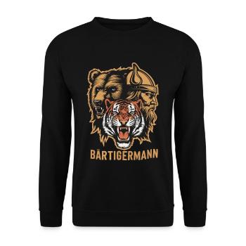 Homme barbu tout en un Viking - Sweat-shirt Unisexe - noir - Devant - Alina (178cm) & Michal (187cm)