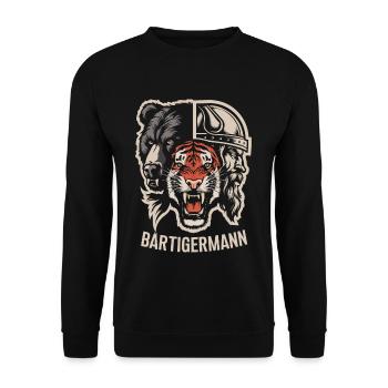 Homme barbu tout en un Viking - Sweat-shirt Unisexe - noir - Devant - Alina (178cm) & Michal (187cm)