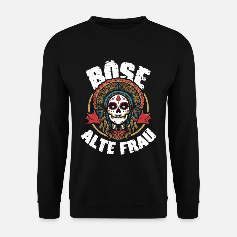 Motorrad Biker Lady Sarkasmus Böse alte Frau - Unisex Pullover - Schwarz